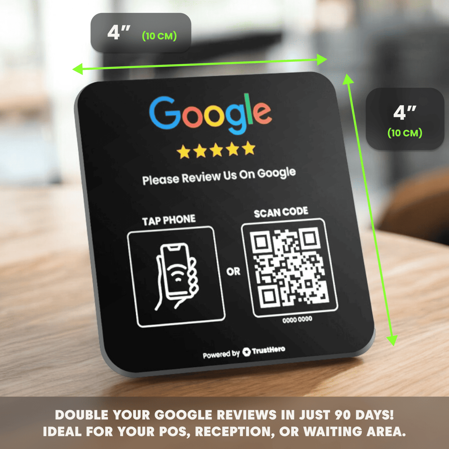 Google Review Plate - Black