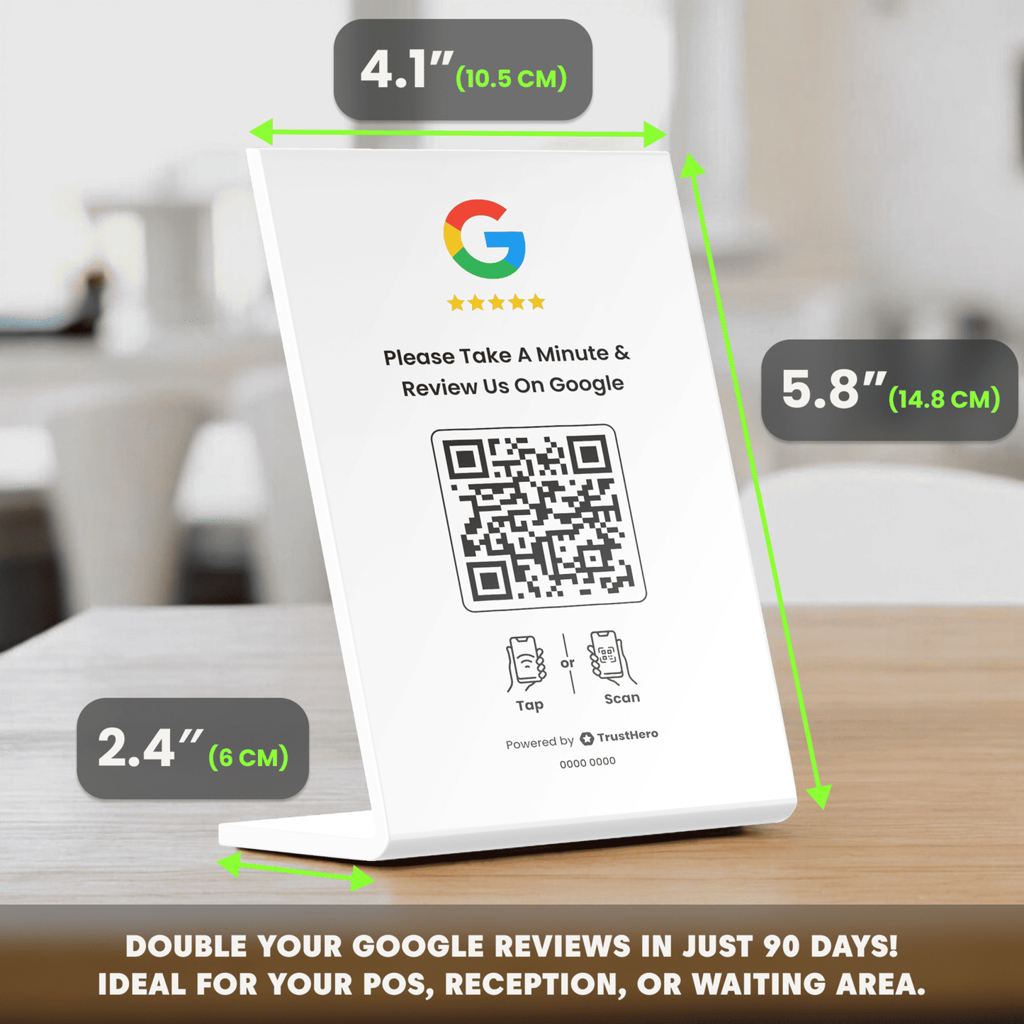 Google Reviews Stand - White