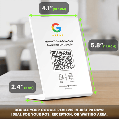 Google Reviews Stand - White