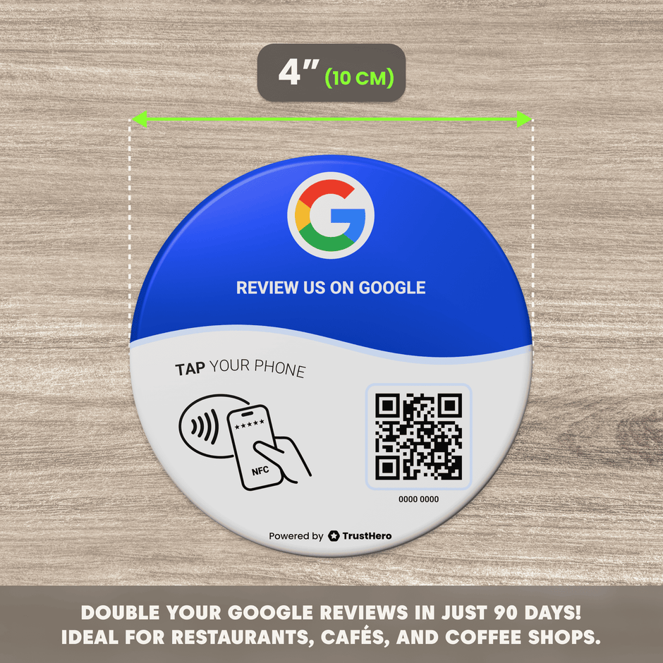Google Review Table Sticker TrustHero™ - Collect more 5-Star Reviews with NFC & QR Items