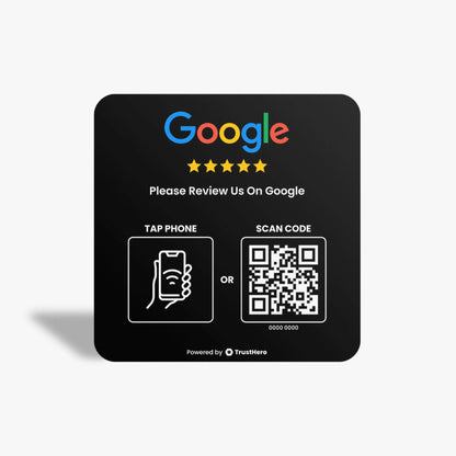 TrustHero Google Reviews Plate (Black) - TrustHero